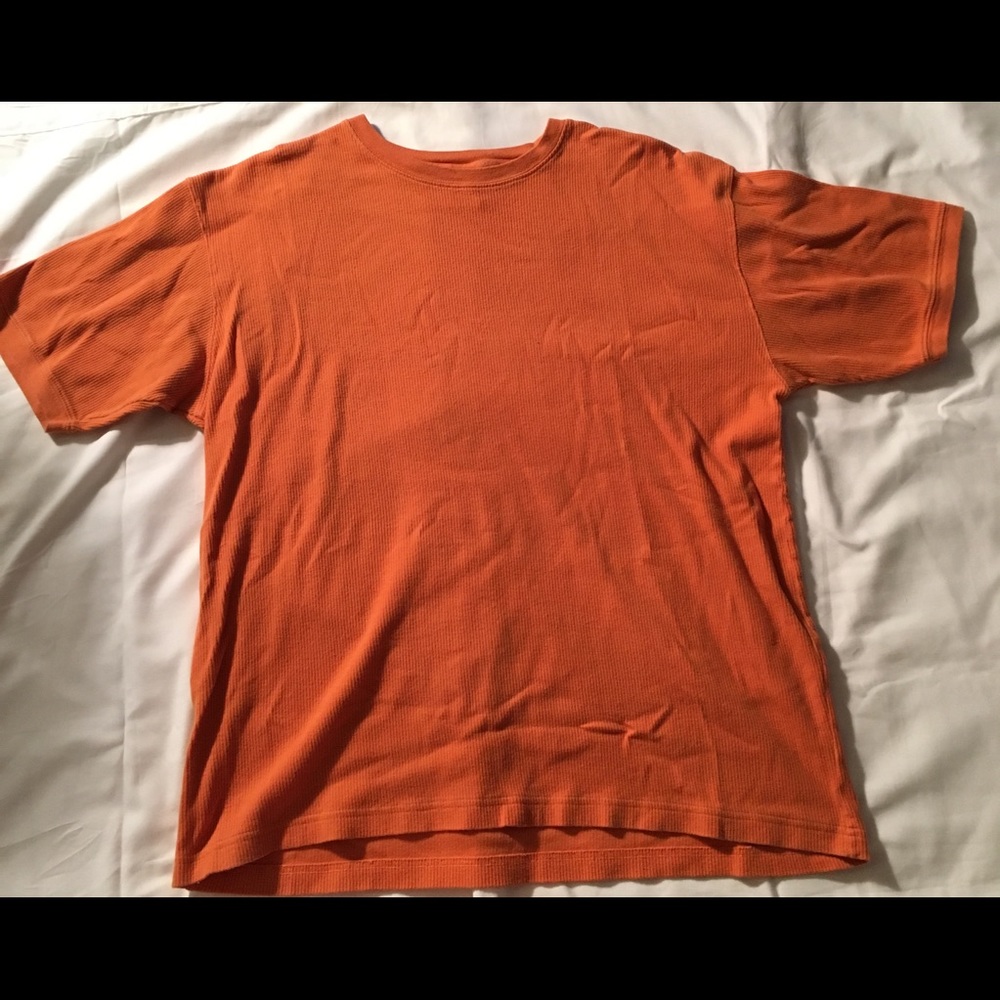 orange short sleeve shirt, old navy